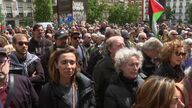 Miles de personas, convocadas por el mundo de la cultura, se manifiestan en Madrid a favor del pueblo palestino